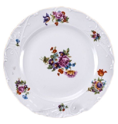 Набор тарелок 25 см 6 шт  Bohemia Porcelan Moritz Zdekauer 1810 s.r.o. &quot;Лиана /Весенний букет&quot; / 049488