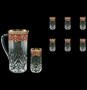 Набор для воды 7 предметов (кувшин 1,2 л + 6 стаканов по 240 мл)  Astra Gold "Опера /Империя красная" / 127767