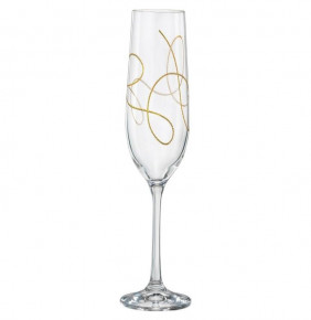 Бокалы для шампанского 190 мл 2 шт  Crystalex CZ s.r.o. "Виола /Струна /Панто золото" / 149050