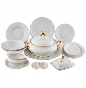 Столовый сервиз на 6 персон 27 предметов  Royal Czech Porcelain "Фредерика /Отводка золото"  / 203700