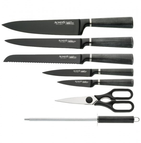 Набор кухонных ножей 8 предметов на подставке &quot;Agness&quot; / 207764