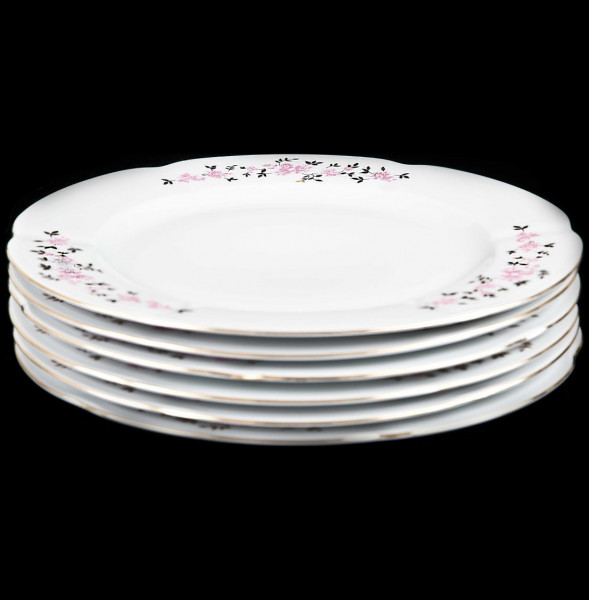 Набор тарелок 19 см 6 шт  Cmielow &quot;Болеро /Розовые цветочки&quot; / 034716