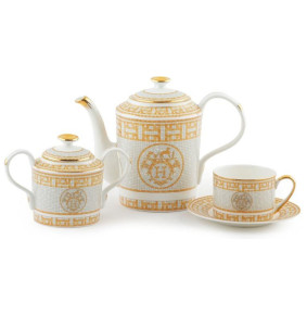 Чайный сервиз на 6 персон 16 предметов жёлтый  Royal Classics "Hermes /Плетёнка" / 335308