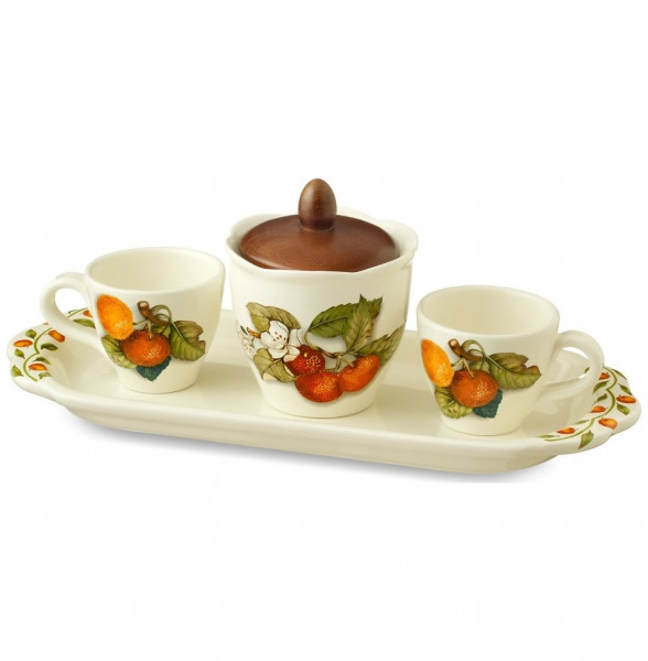 Кофейный набор на 2 персоны 5 предметов  Artigianato Ceramico by Caroline &quot;Artigianato ceramico /Груша&quot; / 149418