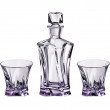Набор для виски 3 предмета (графин 650 мл + 2 стакана по 320 мл)  Aurum Crystal &quot;COOPER /Фиолетовое дно&quot; / 129156