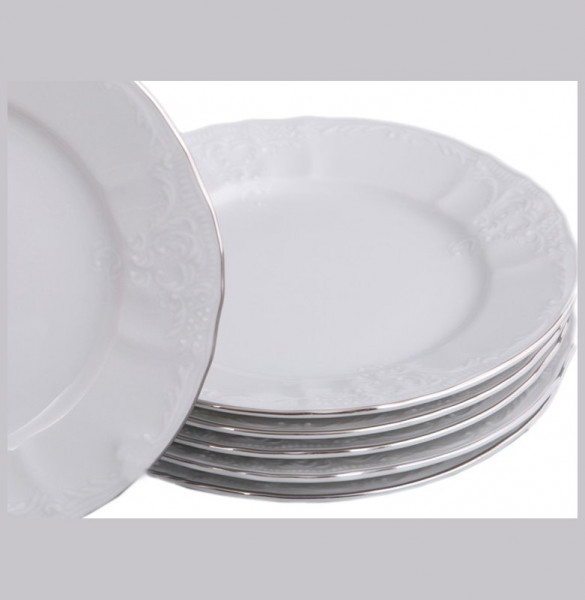 Набор тарелок 21 см 6 шт  Thun &quot;Бернадотт /Отводка платина&quot; / 123065