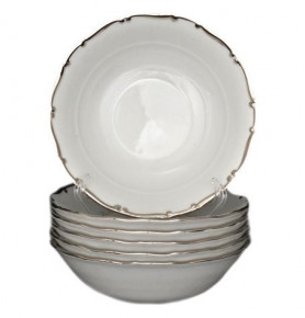 Набор салатников 13 см 6 шт  Royal Czech Porcelain "Фредерика /Отводка платина" / 203857