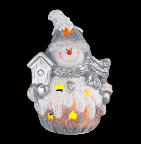 Фигурка 16 х 20 см  LEFARD "Снеговик со скворечником" с подсветкой / 271165