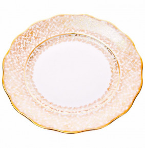 Набор тарелок 24 см 6 шт  МаМ декор "Фредерика /Золотые листики на белом" / 001884