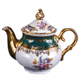 Заварочный чайник 500 мл  Bohemia Porcelan Moritz Zdekauer 1810 s.r.o. "Офелия /Изумруд /Полевой цветок" / 046480