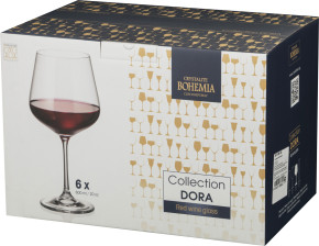 Бокалы для красного вина 600 мл 6 шт  Crystalite Bohemia "Дора /Без декора" / 117103