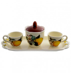 Кофейный набор на 2 персоны 5 предметов  Artigianato Ceramico by Caroline "Artigianato ceramico /Лимоны" / 156782
