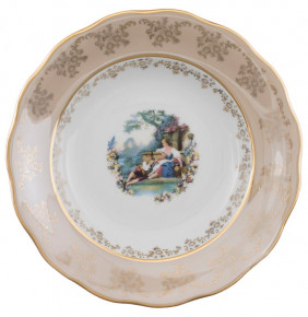 Тарелка 24 см 1 шт глубокая  Royal Czech Porcelain "Аляска /Барокко бежевое" / 204655