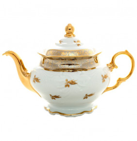 Заварочный чайник 1,2 л  МаМ декор "Фредерика /Бежевая с золотыми листиками" / 134331
