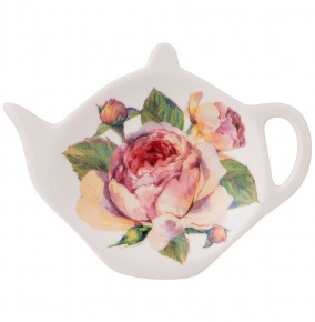 Подставка для чайного пакетика 11 х 9 х 2 см белая  LEFARD "Винтаж /Розы" / 233558