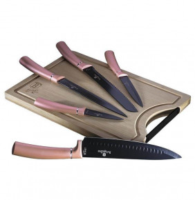 Набор кухонных ножей 6 предметов с разделочной доской  Berlinger Haus "I-Rose Collection" / 280753