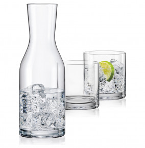 Набор для воды 3 предмета (графин 850 мл + 2 стакана по 280 мл)  Bohemia Glass "Барлайн /Без декора"  / 244000