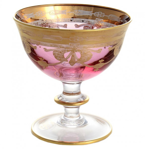 Набор креманок 6 шт  RCR Cristalleria Italiana SpA &quot;Timon /Золото&quot; розовая / 128318