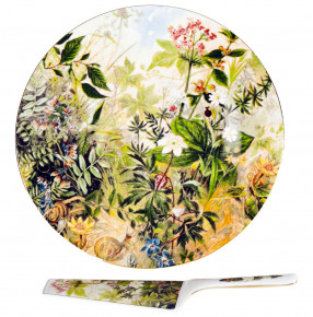 Тарелка для торта 27 см с лопаткой 24,5 см  Thun "Полевые цветы" / 232490