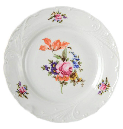 Набор тарелок 21 см 6 шт  Bohemia Porcelan Moritz Zdekauer 1810 s.r.o. &quot;Лиана /Полевой цветок&quot; / 051041