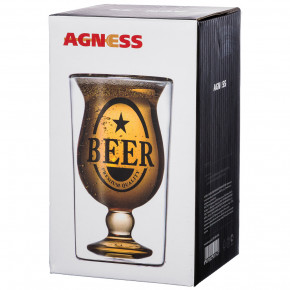 Стакан для пива 280 мл с двойными стенками  Agness "Double-Wall" / 205191