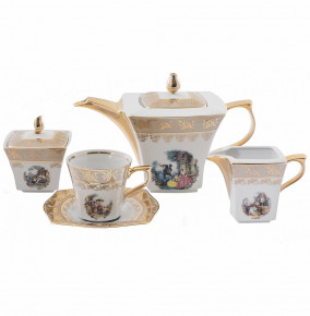 Чайный сервиз на 6 персон 15 предметов  Royal Czech Porcelain "Львов /Барокко бежевое" / 204656