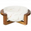 Салатник 23 х 19 х 10 см на деревянной подставке  LEFARD &quot;Золотой мрамор /Белый&quot; / 208538
