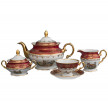 Чайный сервиз на 6 персон 15 предметов  Royal Czech Porcelain &quot;Фредерика /Охота красная&quot; / 086875
