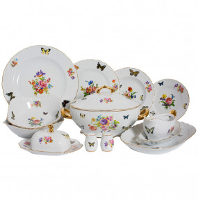 Столовый сервиз на 6 персон 27 предметов  Royal Czech Porcelain "Рококо /Бабочки 05" / 204634