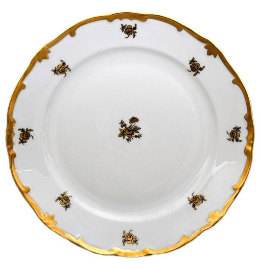 Набор тарелок 24 см 6 шт  Weimar Porzellan &quot;Роза золотая /золото&quot;  / 013187