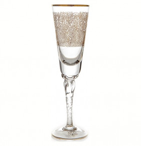 Бокалы для шампанского 6 шт  RCR Cristalleria Italiana SpA "Timon /Цветочный узор золото" / 118228
