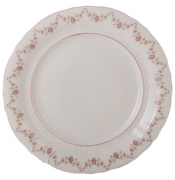 Набор тарелок 25 см 6 шт  Leander &quot;Соната /Розовый цветок /Розовая отводка&quot; / 199363