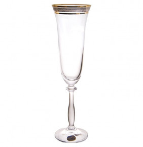 Бокалы для шампанского 190 мл 6 шт  Crystalex CZ s.r.o. "Анжела /Сетка /Золотые линии" / 163895