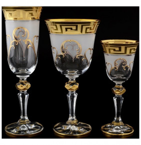 Набор бокалов 18 предметов (150, 220, 60 мл)  Bohemia "Кристина /Версаче золото" R-G / 057037