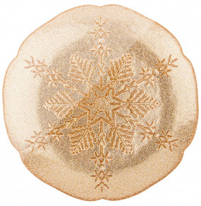 Тарелка 21 см акцентная  АКСАМ "Snowflake gold" / 259709