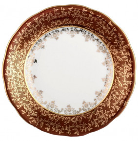Набор тарелок 19 см 6 шт  Royal Czech Porcelain "Фредерика /Красная /Золотые листики" / 088752