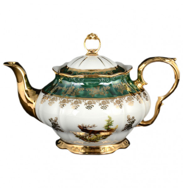 Заварочный чайник 1,2 л  Bohemia Porcelan Moritz Zdekauer 1810 s.r.o. &quot;ГР /Охота зелёная&quot; / 095539