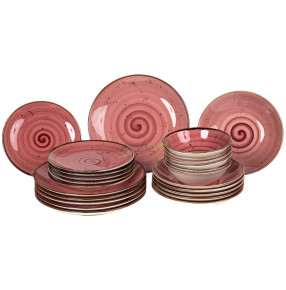 Набор тарелок 24 предмета на 6 персон  O.M.S. Collection "TULU / Розовый реактив"  / 296122