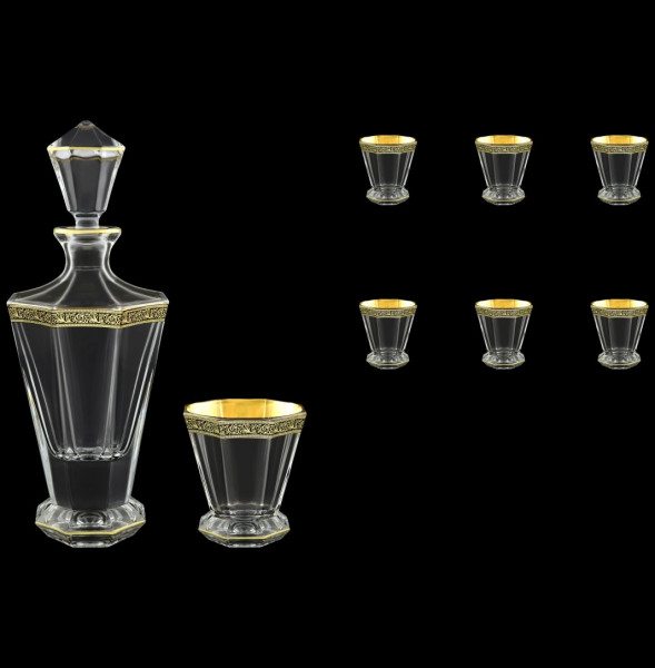 Набор для виски 7 предметов (графин 850 мл + 6 стаканов по 310 мл) &quot;Astra Gold /Блэк&quot; / 107133