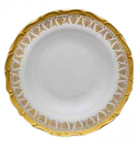Блюдо 30 см круглое  Bohemia Porcelan Moritz Zdekauer 1810 s.r.o. "Анжелика /Золотые узоры" / 010875