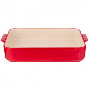 Блюдо для запекания и выпечки 35 х 24 х 6 см прямоугольное красное  Agness "Без декора" / 253961
