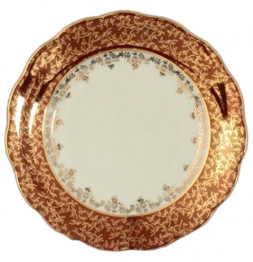 Набор тарелок 21 см 6 шт  Royal Czech Porcelain "Фредерика /Красная /Золотые листики" / 106384