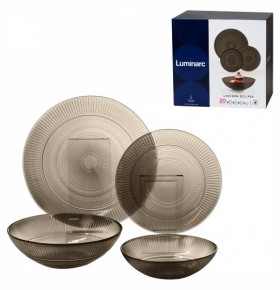 Набор тарелок 20 предметов (19, 20, 25 см)  LUMINARC "Луиз эклипс /Без декора" (2 салатника 16 см) / 161049