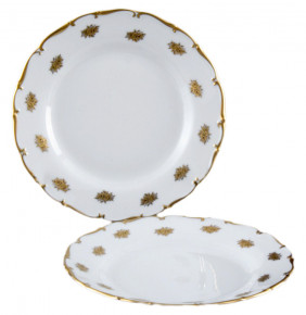 Набор тарелок 17 см 6 шт  Bohemia Porcelan Moritz Zdekauer 1810 s.r.o. "Анжелика /Маленькие золотые розочки" / 033825