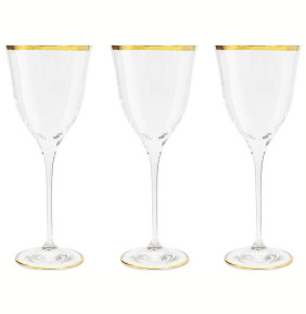 Бокалы для белого вина 300 мл 6 шт  Same Crystal "Сабина /Отводка золото" (подарочная упаковка) / 300252