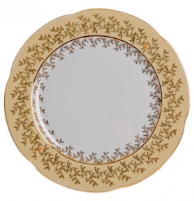 Набор тарелок 27 см 6 шт  Bavarian Porcelain "Болеро /Золотые листики на бежевом" / 043468