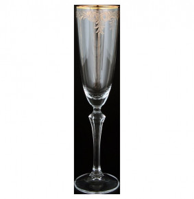Бокалы для шампанского 200 мл 6 шт  Crystalex CZ s.r.o. "Элизабет /Золотой узор /8107" / 058612