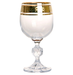 Бокал для белого вина 190 мл 1 шт  Crystalite Bohemia "Клаудия /Цветочный узор на золоте" / 108706