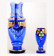Набор для воды 7 предметов (кувшин + 6 стаканов)  Bohemia &quot;Лепка синяя&quot; / 043554