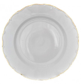 Блюдо 30 см круглое глубокое  Bohemia Porcelan Moritz Zdekauer 1810 s.r.o. "Офелия /Золотая отводка" / 057276